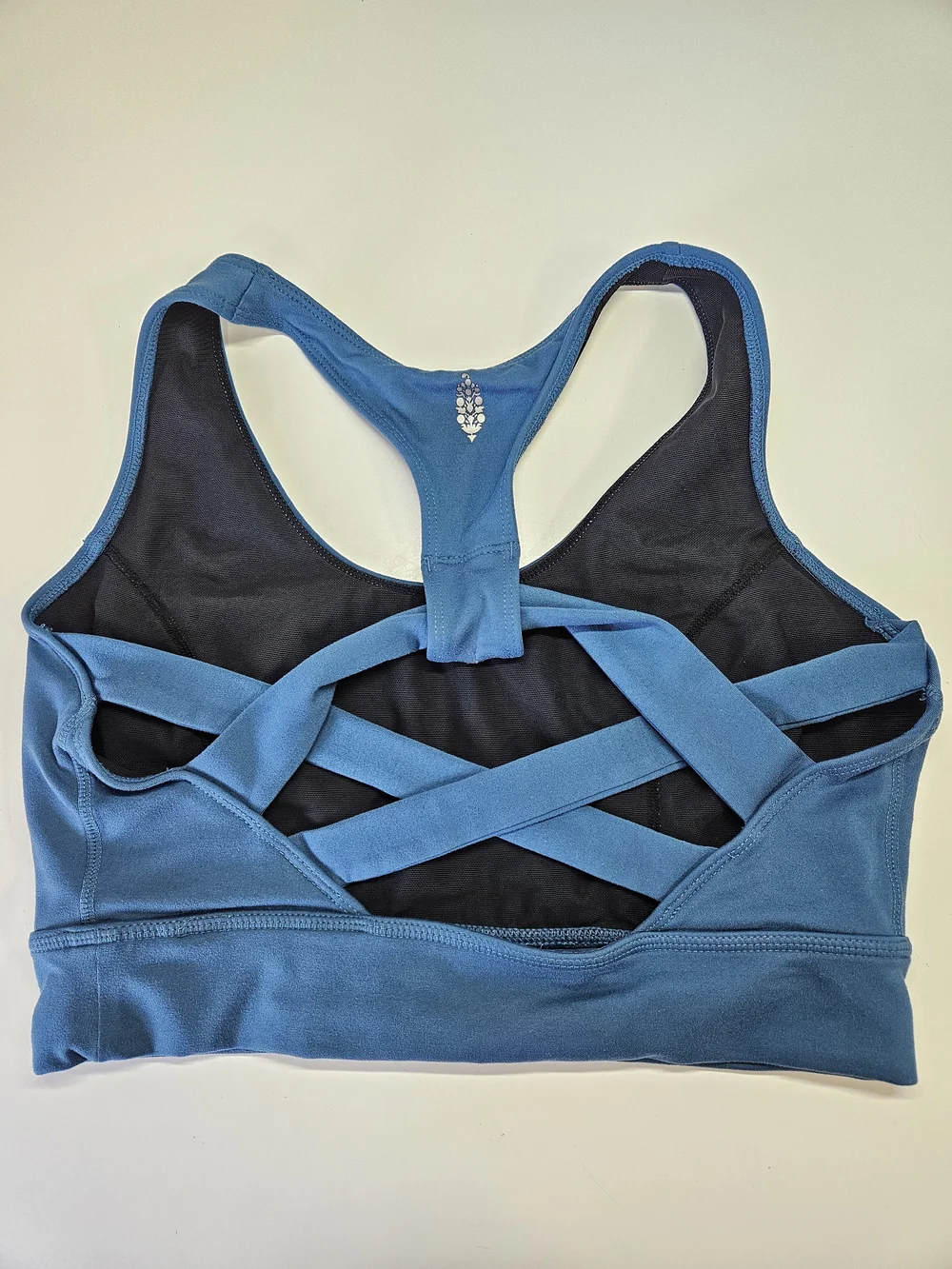 Free People Blue Strappy Racerback Sports Bra